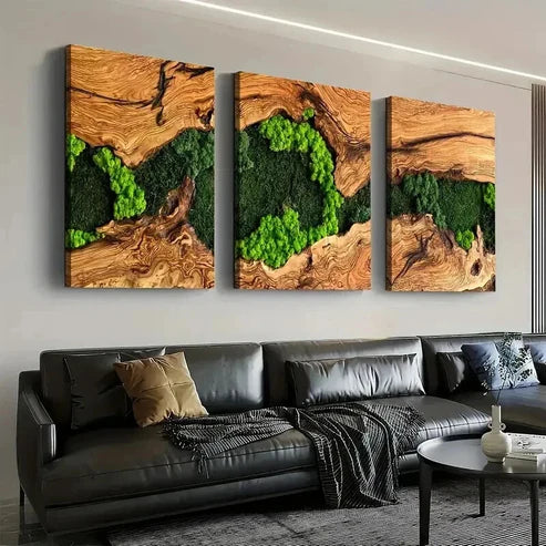 3pcs Abstract Tree Forest From Over View Wall Art Set Canvas Unframed - High Quality Print 100% Australian Made Wall Canvas - Bella Home Decor