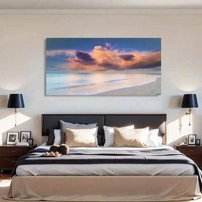 Contemporary Seaside Landscape Wall Art Canvas Office Home Room Framed 120x60cm - Bella Home Decor