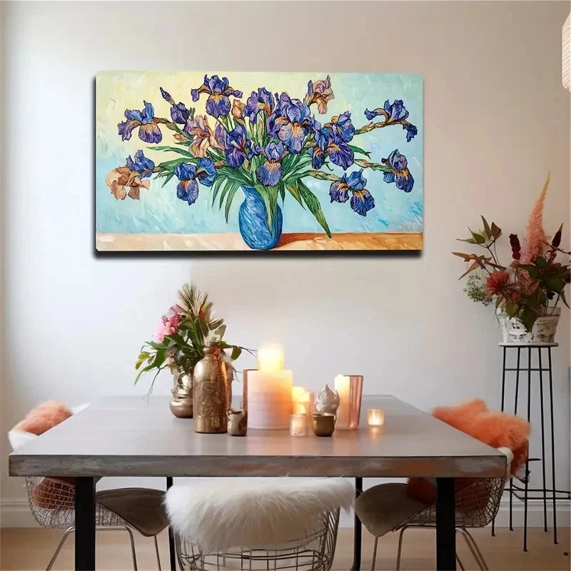 Modern Bohemian Floral Spray Wall Art Canvas Office Home Room Framed 120x60cm