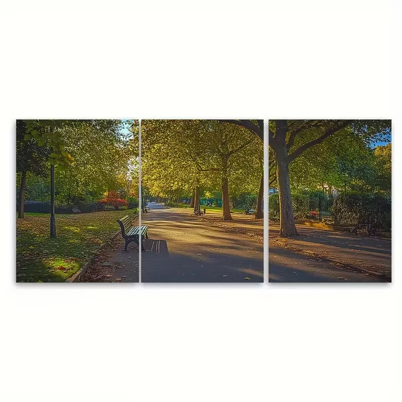 3pcs Burgess Park Serenity Londons Urban Oasis Metal Print Ready to Hang Art - Bella Home Decor