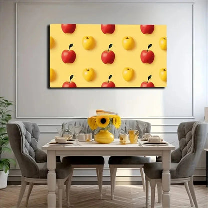 Apple Simple Same Quantity Wall Art Canvas Office Home Room Framed 120x60cm