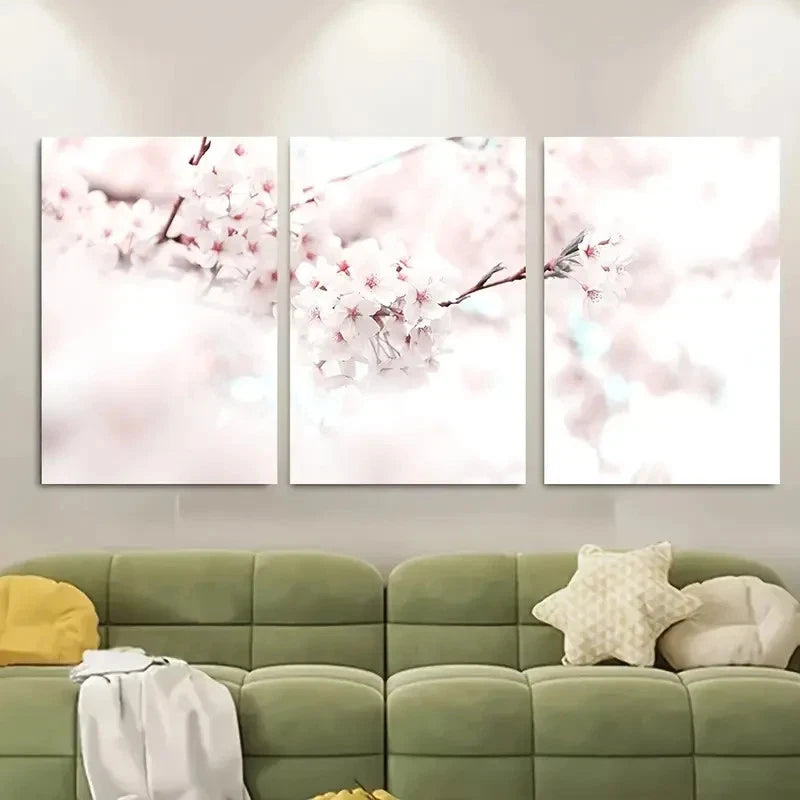 3pcs Cherry Blossom Spring Metal Print Ready to Hang Art - Bella Home Decor