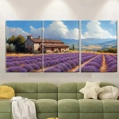 3pcs Tuscan Countryside Italian Landscape Art T Wall Art Set Canvas Framed 60x90cm - High Quality Print 100% Australian Made Wall Canvas Ready to Hang