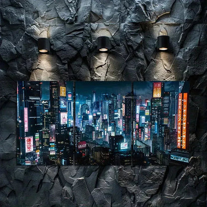 3pcs Cyberpunk City Skyline Wall Art Canvas Unframed - High Quality Print 100% Australian Made Wall Canvas - Bella Home Decor