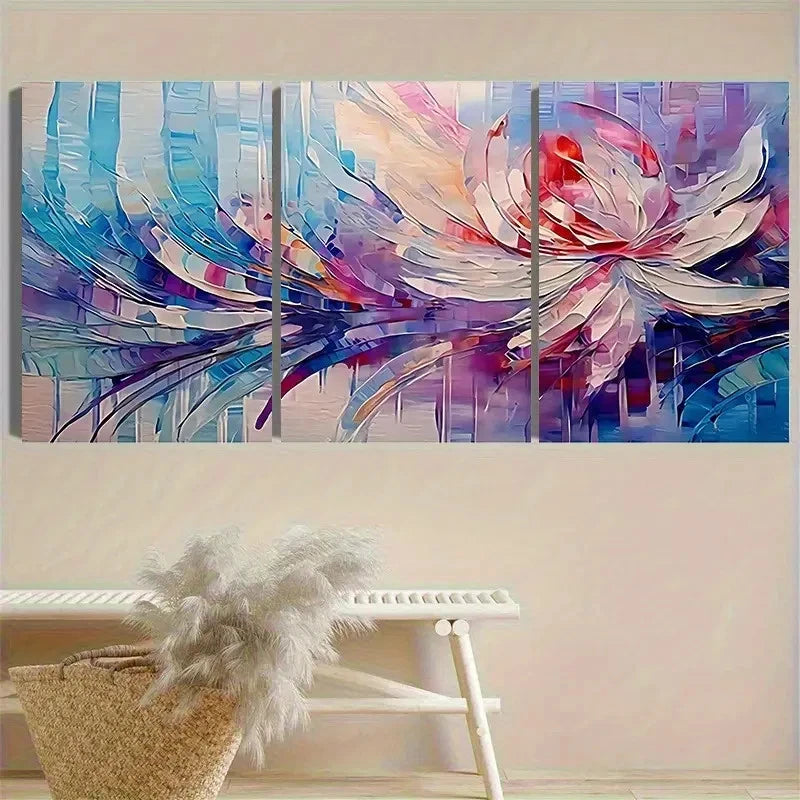 3pcs Abstract Feather Art Wall Art Set Canvas Framed 60x90cm - High Quality Print 100% Australian Made Wall Canvas Ready to Hang - Bella Home Decor