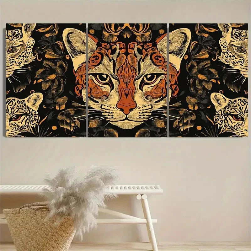 3pcs Featuring Two-Dimensional Wall Art Set Canvas Framed 60x90cm - High Quality Print 100% Australian Made Wall Canvas Ready to Hang