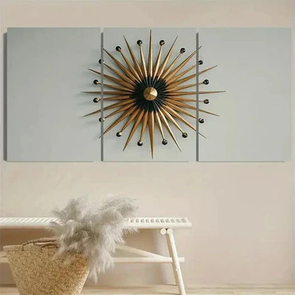 3pcs Mid Century Modern Star Burst Wall Art Set Canvas Unframed - High Quality Print 100% Australian Made Wall Canvas