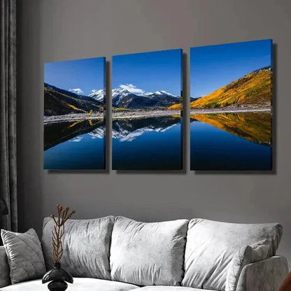 3pcs Nature Scenery Lakes Mountains & Forest Wall Art Canvas Unframed - High Quality Print 100% Australian Made Wall Canvas
