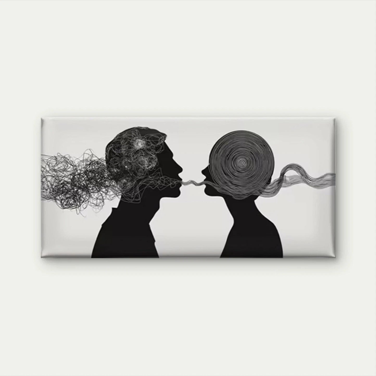 Silhouette with & Abstract Wall Art Canvas Office Home Room Framed 120x60cm