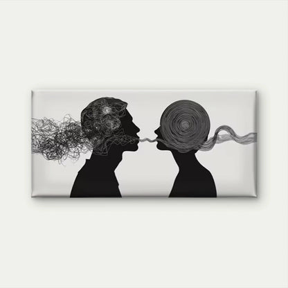 Silhouette with & Abstract Wall Art Canvas Office Home Room Framed 120x60cm
