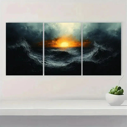 3pcs Black and White Minimalist Abstract Metal Print Ready to Hang Art