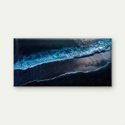 Blue And Black Coastal Scene Wall Art Canvas Office Home Room Framed 120x60cm - Bella Home Decor