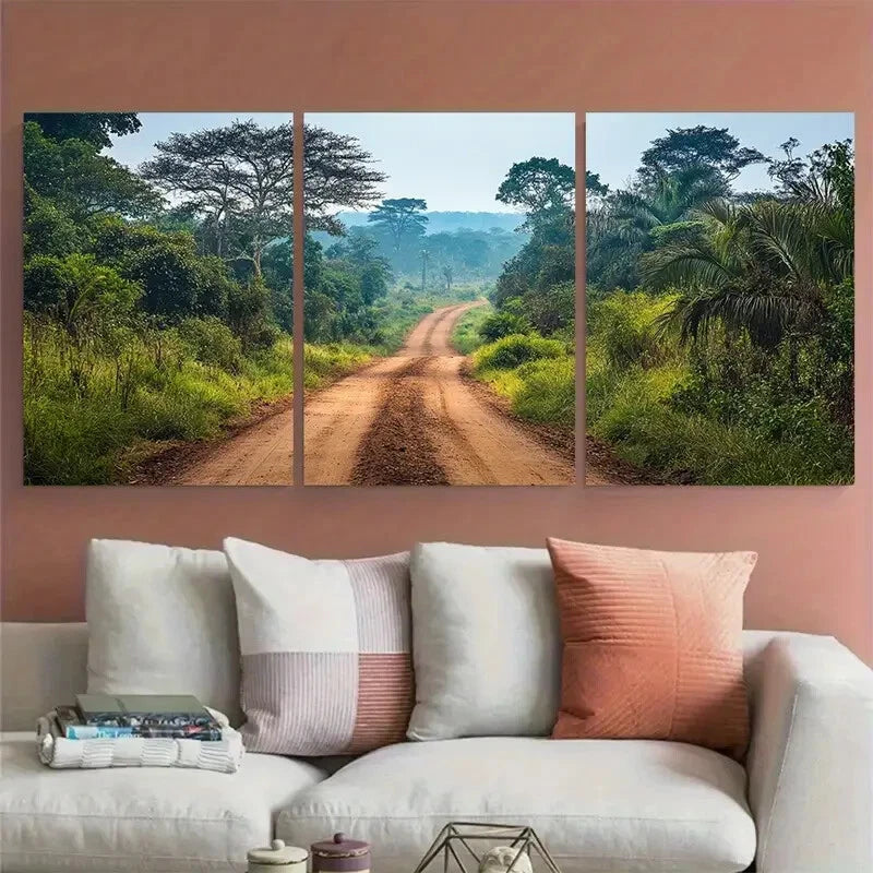 3pcs Loango National Park Africa Gabon Inspired Metal Print Ready to Hang Art - Bella Home Decor