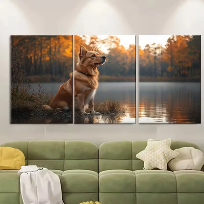 3pcs Serene Dogs by Lakeside Metal Print Ready to Hang Art