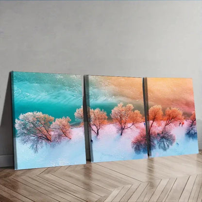 3pcs Winter Beach Triptych Wall Art Set Wall Art Canvas Unframed – High Quality Print 100% Australian Made Wall Canvas