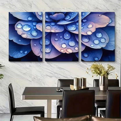 3pcs Water Droplet Petal Metal Print Ready to Hang Art