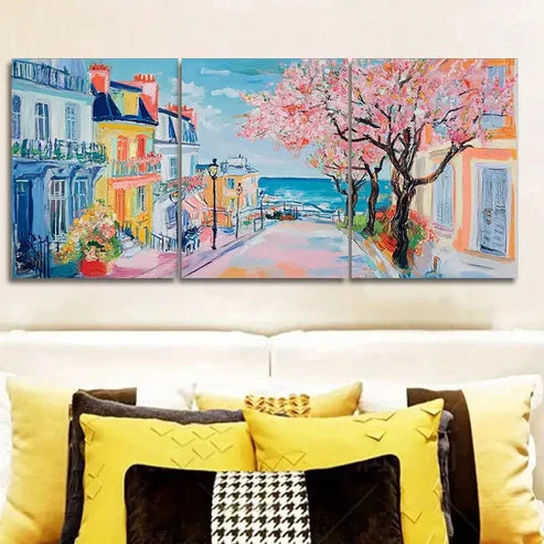 3pcs Featuring Blooming Cherry Blossoms Wall Art Canvas Unframed - High Quality Print 100% Australian Made Wall Canvas