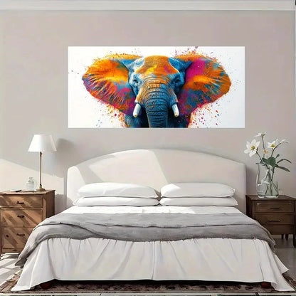 Modern Vintage Elephant Wall Art Canvas Office Home Room Framed 120x60cm