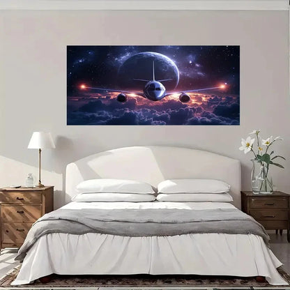 Space Flight Adventure Wall Art Canvas Office Home Room Framed 120x60cm