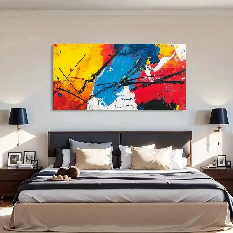 Vivid Colors Expressionism Wall Art Canvas Office Home Room Framed 120x60cm - Bella Home Decor
