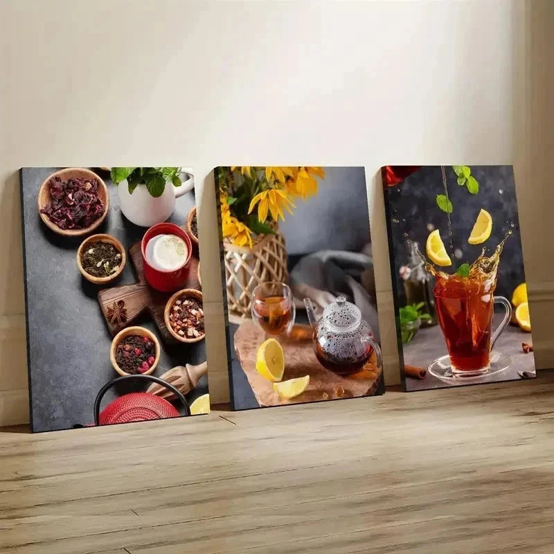 3pcs Spice & Fruits Canvas  Wall Art Set Canvas Framed 40x60cm - High Quality Print 100% Australian Made Wall Canvas Ready to Hang