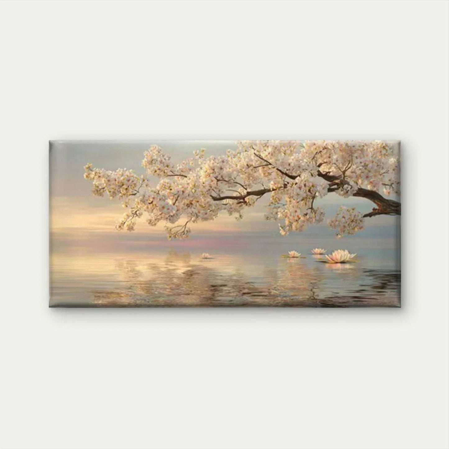 Japanese-Inspired Sakura Cherry Wall Art Canvas Office Home Room Framed 120x60cm