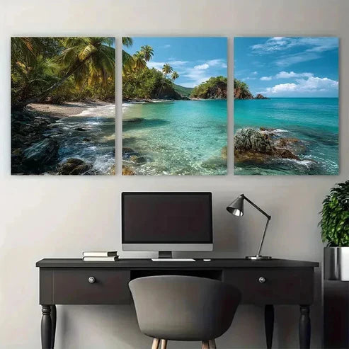 3pcs Trinidad And Tobago Caribbean Wall Art Set Canvas Unframed - High Quality Print 100% Australian Made Wall Canvas