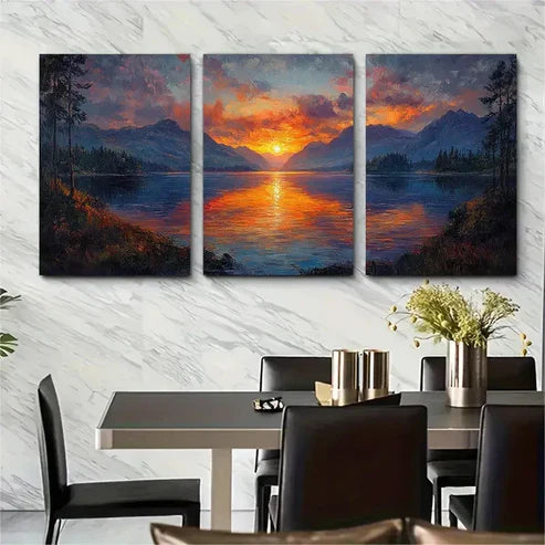 3pcs The Trossachs Loch Lomond Impasto Perfect Wall Art Set Canvas Unframed - High Quality Print 100% Australian Made Wall Canvas