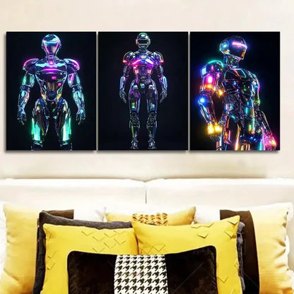 3pcs Astronauts on the Moon Wall Art Set Canvas Unframed - High Quality Print 100% Australian Made Wall Canvas - Bella Home Decor