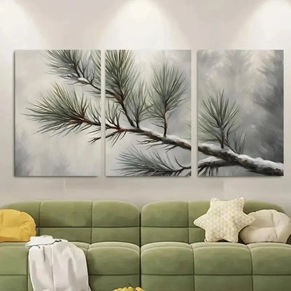 3pcs Forest Scene with Detailed Pine Needles Metal Print Ready to Hang Art - Bella Home Decor