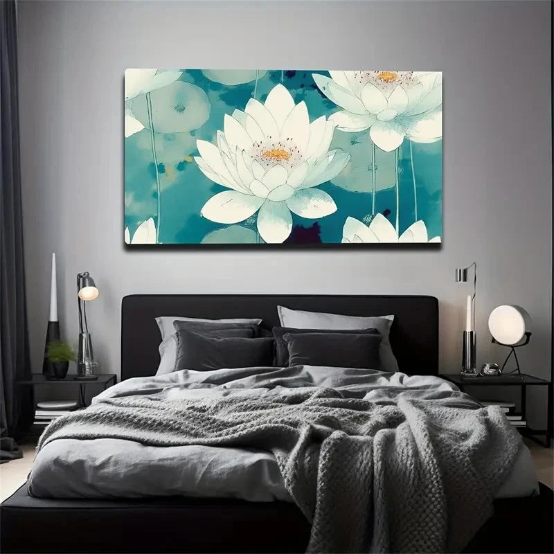 Rich Layers Of For Lotus Pond Wall Art Canvas Office Home Room Framed 120x60cm