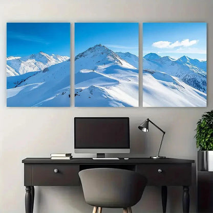 3pcs Solden Alps Gaislachkogl Peak Metal Print Ready to Hang Art - Bella Home Decor
