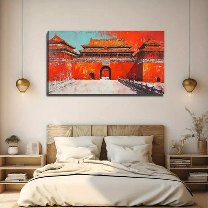 Oriental Architecture Wall Art Canvas Office Home Room Framed 120x60cm