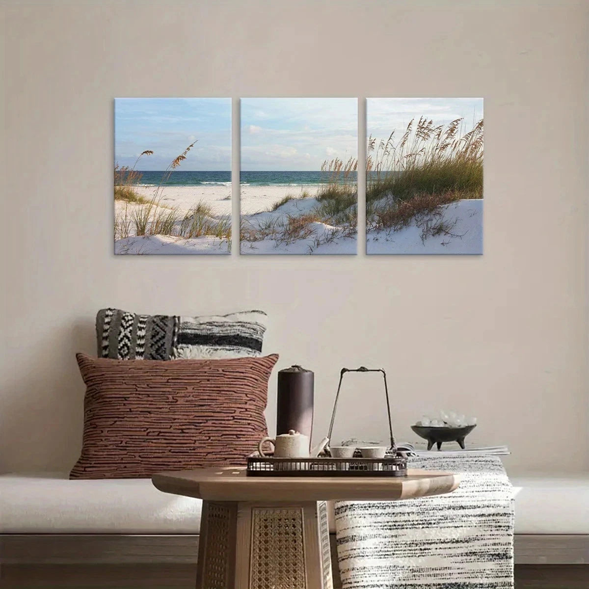 3pcs Coastal Beach Scenery Seascape Metal Print Ready to Hang Art - Bella Home Decor