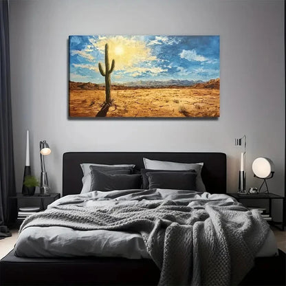 Aesthetic Decoration Cactus Wall Art Canvas Office Home Room Framed 120x60cm