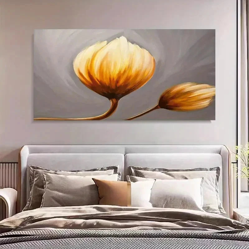 Classic Geometric Retro Tulip Wall Art Canvas Office Home Room Framed 120x60cm