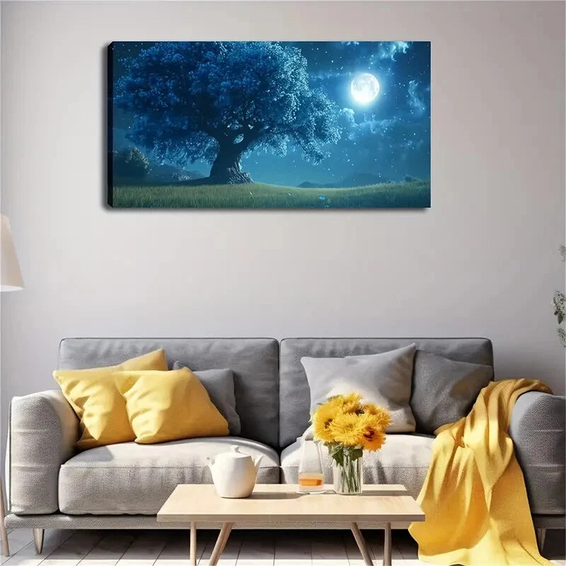 Tranquil Night Sky Majestic Wall Art Canvas Office Home Room Framed 120x60cm - Bella Home Decor