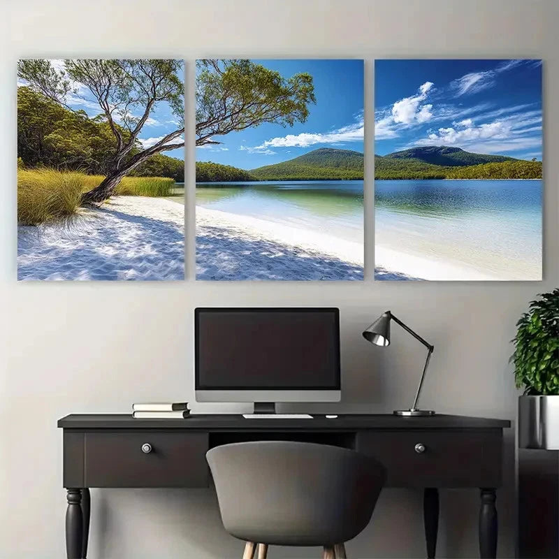 3pcs Boorangoora Fraser Island Illustration Metal Print Ready to Hang Art - Bella Home Decor