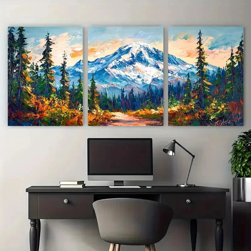 3pcs Mount Rainier National Park Washington Metal Print Ready to Hang Art - Bella Home Decor