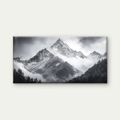 Mountain Covered Clouds Mist Wall Art Canvas Office Home Room Framed 120x60cm