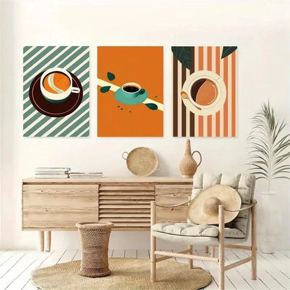3pcs Classic Modern Cartoon Theme Painting Metal Print Ready to Hang Art