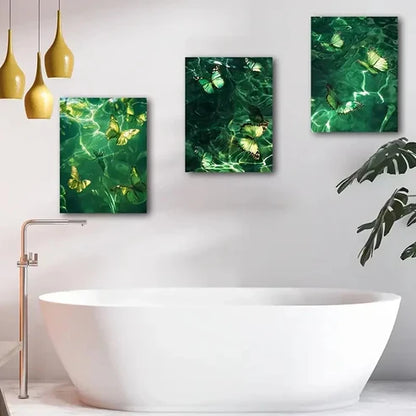 3pcs Underwater Butterfly Canvas Wall Art Set Canvas Unframed - High Quality Print 100% Australian Made Wall Canvas