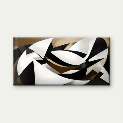 Black White Abstract Shapes Wall Art Canvas Office Home Room Framed 120x60cm