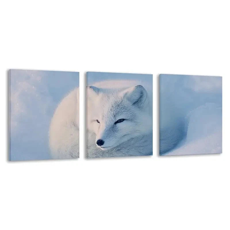 3pcs Fox with Black Eyes Deco Style  Wall Art Set Canvas Framed 40x60cm - High Quality Print 100% Australian Made Wall Canvas Ready to Hang - Bella Home Decor