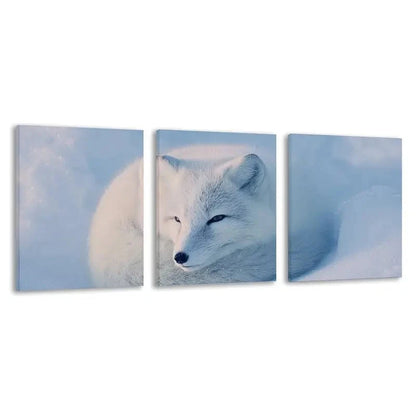 3pcs Fox with Black Eyes Deco Style  Wall Art Set Canvas Framed 40x60cm - High Quality Print 100% Australian Made Wall Canvas Ready to Hang - Bella Home Decor