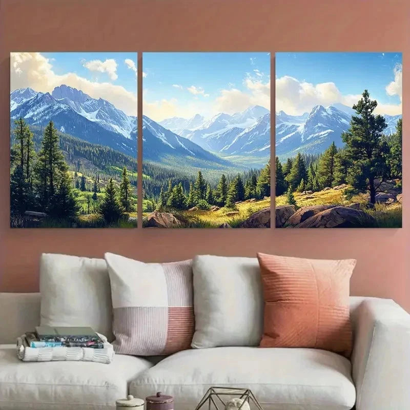 3pcs Rocky Mountain National Park Colorado Wall Art Set Canvas Framed 40x60cm - High Quality Print 100% Australian Made Wall Canvas Ready to Hang