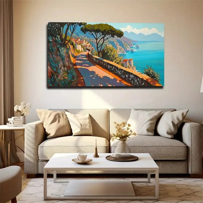 The Mediterranean Sea Wall Art Canvas Office Home Room Framed 120x60cm