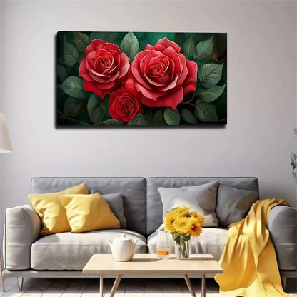 Green Leaves Modern Wall Art Canvas Office Home Room Framed 120x60cm