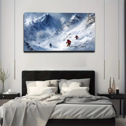 Mount Everest Climbers Décor Wall Art Canvas Office Home Room Framed 120x60cm