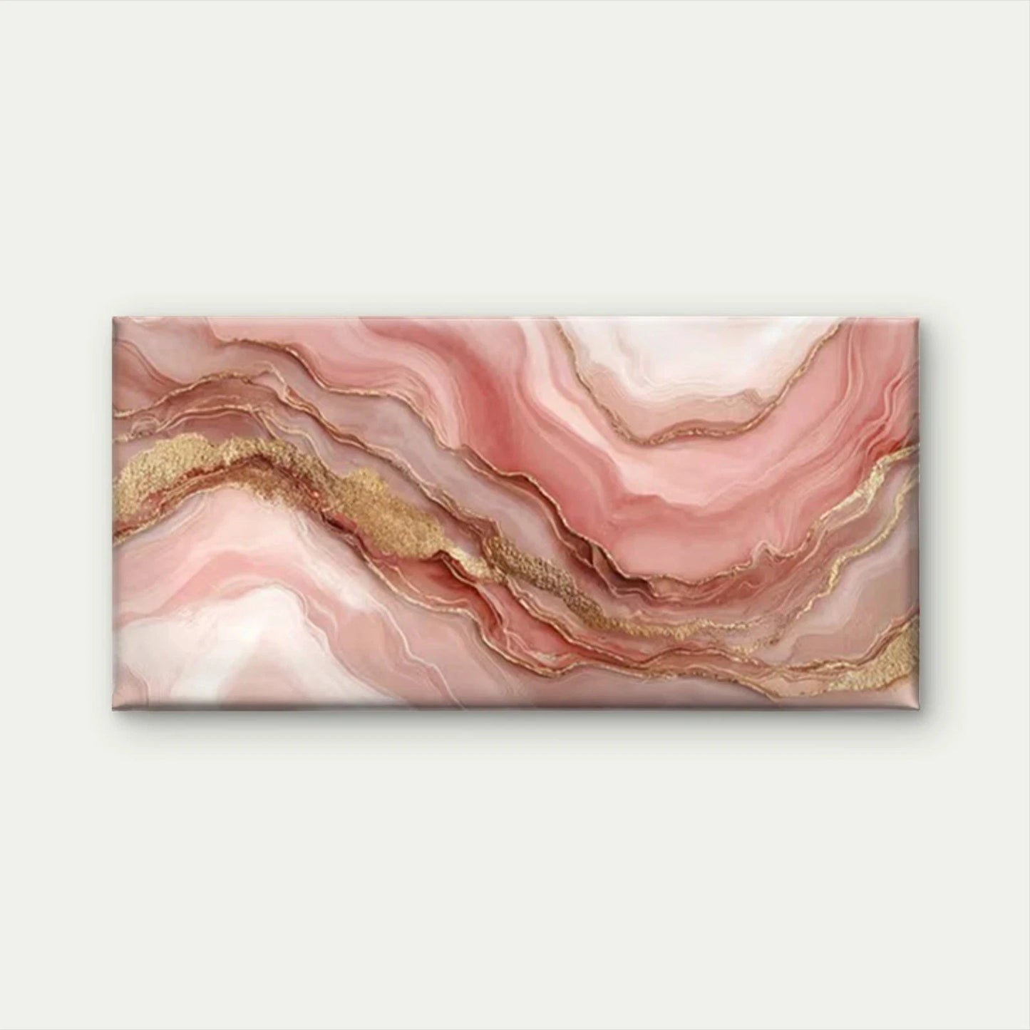 Marble Pattern with Golden Acce Wall Art Canvas Office Home Room Framed 120x60cm